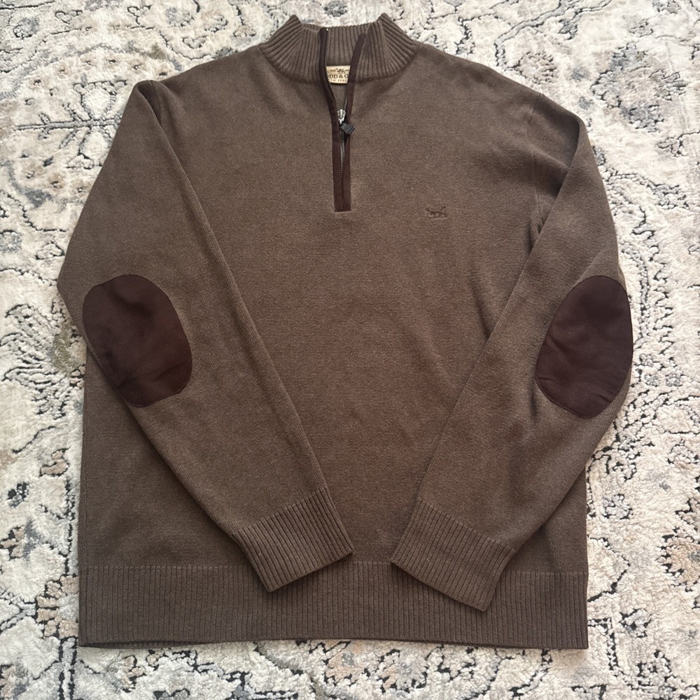 Rodd & Gunn‎ Men's Brown Knit 1/4 Zip Mock Neck Pullover Sweater -Men's Size M
